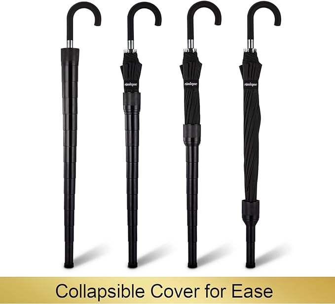 rūnique Duet Umbrella with Collapsible Anti-Drip Cover